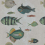 Papeles pintados panor&aacute;mico Poissons Mindthegap Green/Blue/Taupe WP20182