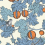Papel pintado Frutto Proibito Cole and Son Bleu/Orangé 114/1003