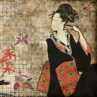 Papeles pintados panorámico Geisha Graffiti