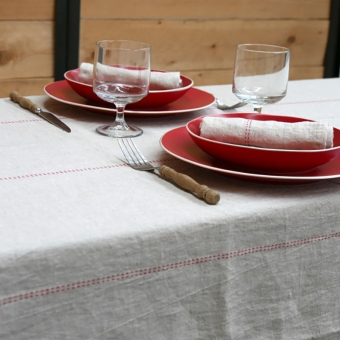 Juego de 6 Servilleta de table Rythmo blanco