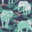 Papel pintado El&eacute;phant Maison Martin Morel Emeraude elephant-emeraude