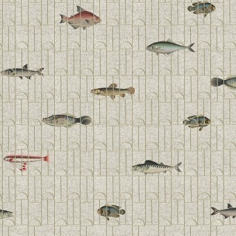Papeles pintados panorámico Ancient Nature Fish