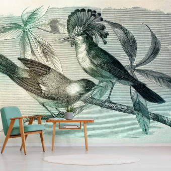 Papeles pintados panorámico Vintage Birds 1