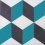 Baldosa hidr&aacute;ulica Cube Carodeco Turquoise 7290-4-20x20x1,6