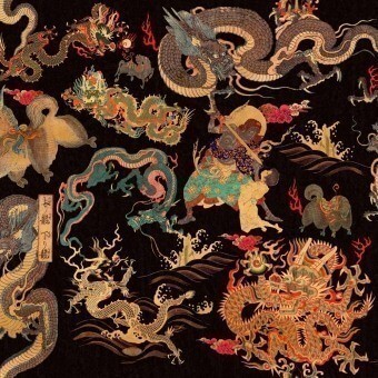 Papeles pintados panorámico Dragons Of Tibet