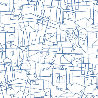 Papel pintado adhésif Cubist Cityscape