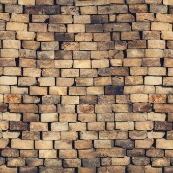 Papeles pintados panorámico Wood Blocks Wall