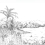 Papeles pintados panor&aacute;mico Hanalei Les Dominotiers Black DOM502