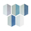 Baldosa hidr&aacute;ulica Hex Demi Long Popham design Multicolor Blues HL1-003-CW1
