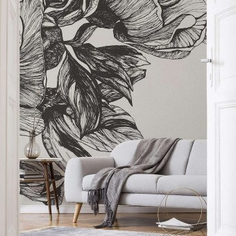 Papeles pintados panorámico Giant Peonies
