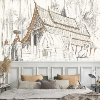 Papeles pintados panorámico Luang Prabang, vue d'un monastère