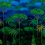 Papeles pintados panor&aacute;mico Ciel Tropical Arte Bright Midnight 97650