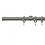 Tringle Bouchon 25 kit pose mur avec anneaux Houl&egrave;s Acier Brossé T5015-31