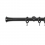 Tringle Absis 25 kit pose mur avec anneaux Houl&egrave;s Nickel Noir T5016-34