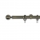Tringle Boule 25 kit pose mur avec anneaux Houl&egrave;s Laiton Patiné T5010-38