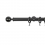 Tringle Boule 25 kit pose mur avec anneaux Houl&egrave;s Nickel Noir T5017-34