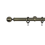 Tringle Boule 31 kit pose mur avec anneaux Houl&egrave;s Laiton Patiné T5024-38