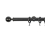 Tringle Boule 31 kit pose mur avec anneaux Houl&egrave;s Nickel Noir T5031-34