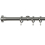 Tringle Dome 31 kit pose mur avec anneaux Houl&egrave;s Acier Brossé T5032-31