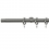 Tringle Focus 31 kit pose mur avec anneaux Houl&egrave;s Acier Brossé T5026-3117