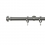 Tringle Regency 25 kit pose mur avec anneaux Houl&egrave;s Acier Brossé T5013-31