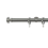 Tringle Regency 31 kit pose mur avec anneaux Houl&egrave;s Acier Brossé T5027-31