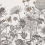 Papeles pintados panor&aacute;mico Fleurs des Champs Etoffe.com x Catherine Prigent Graphite CP1-fleurs