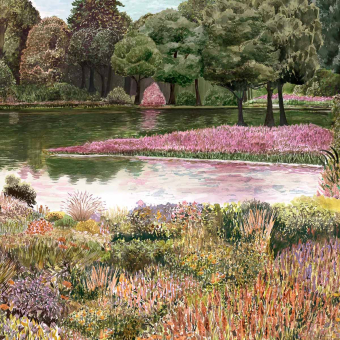 Papeles pintados panorámico Jardin del Espejo