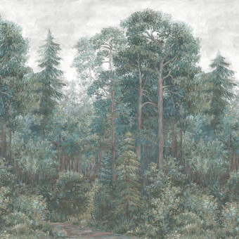 Papeles pintados panorámico Green Wood