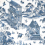 Papel pintado Grand Palace Thibaut Blue and white T13614
