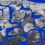 Papeles pintados panor&aacute;mico Prehistoric Flowers Tres Tintas Barcelona Blue M5005-1