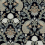 Papel pintado Paons Floral Classique Initiales GRIS ET NOIR AC9101