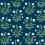 Papel pintado Fleurs de Pr&eacute; Initiales VERT ET BLEU NAVY AC9151