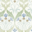 Papel pintado M&eacute;daillon Pomme de Pin Initiales Vert et Bleu AC9173