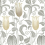 Papel pintado Tulibe Canterbury Initiales TAUPE CLAIR ET BLANC AC9204