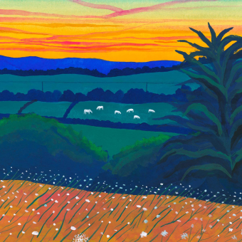 Papeles pintados panorámico Vaches du Soir