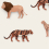 Papeles pintados panor&aacute;mico Big Cats Studio Ditte Cream bigcats_cream