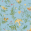 Papel pintado Hummingbirds Cole and Son Buttercup Yellow on Cornflower Blue 124/1004