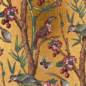 Papel pintado panorámico Chinoiserie Oro