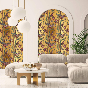 Papel pintado panorámico Chinoiserie Oro