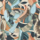 Papier peint Fauvist Flock York Wallcoverings Coral / Aqua AG2016