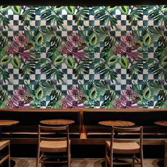 Papel pintado Jardín negro