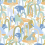 Papel pintado  Autruches City Raccord parfait Pastel autruches-city-pastel