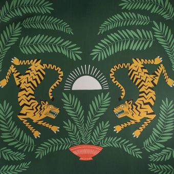 Papier peint panoramique Tigers & Plants