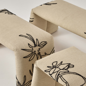 Puf Folded L Flowers