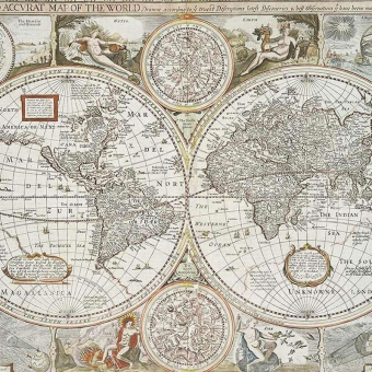 Papeles pintados panorámico Historical Map