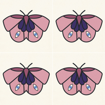 Baldosa de cemento Le Papillon Rose