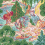 Papel pintado Pagoda Trees Thibaut Pink and green T42026