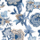 Papel pintado Indienne Jacobean Thibaut Blue and white T36418