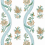 Papel pintado Ribbon Floral Thibaut Seaglass and Gold T36422